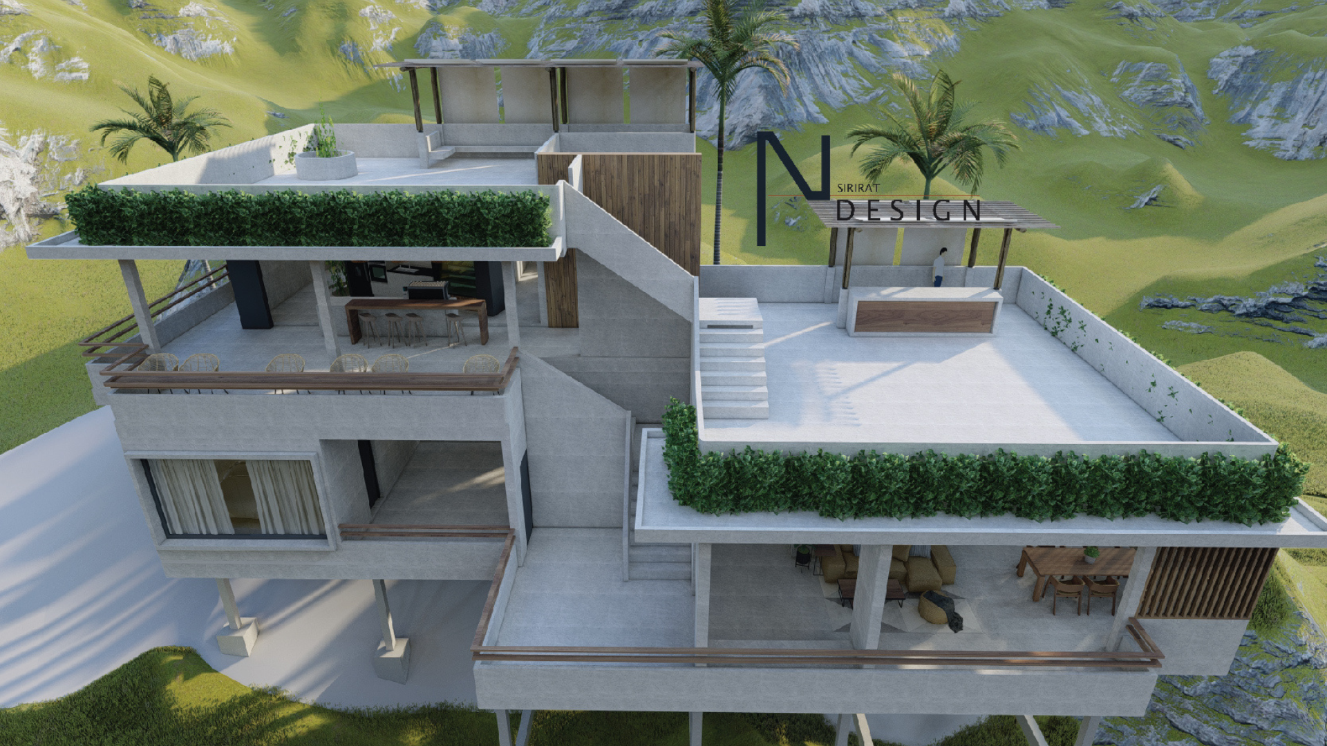 Rocco Hill 3D rendering by Architect Samui Nay of a villa in Koh Samui
